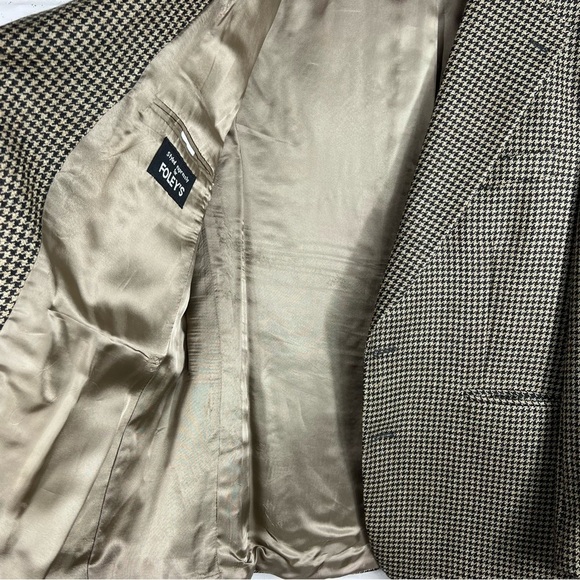 CHAPS Ralph Lauren Black & Tan Houndstooth Pure New Wool Men’s Blazer 42S - Picture 5 of 9